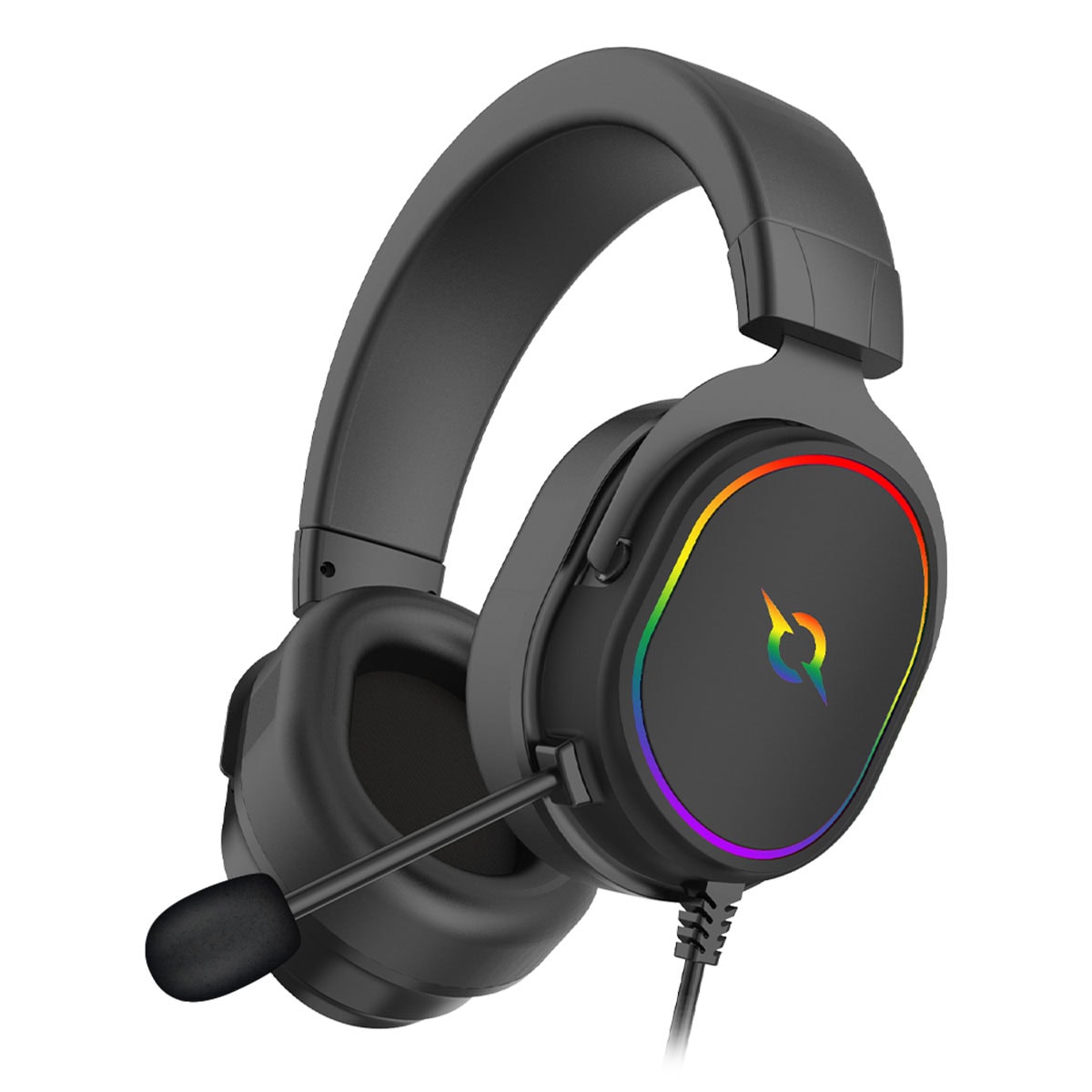 Yüzdeki RGB ışıklı gaming kulaklık, profesyonel oyun deneyimi için tasarlanmış yüksek kaliteli oyun aksesuarı. Konforlu kulak yastıkları ve ayni zamanda mikrofon ile mükemmel ses ve iletişim sağlar.