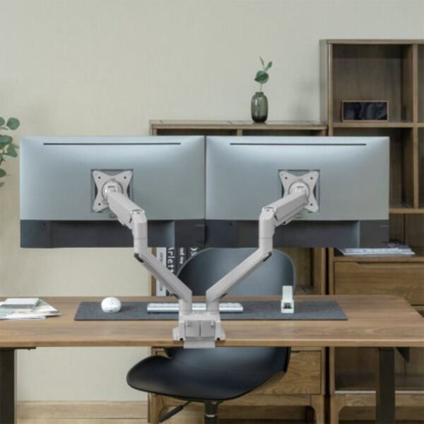 Brateck 17 32 Inç Uyumlu İki Kollu Amortisörlü Gri Monitör Kolu (ldt62 C024) 10