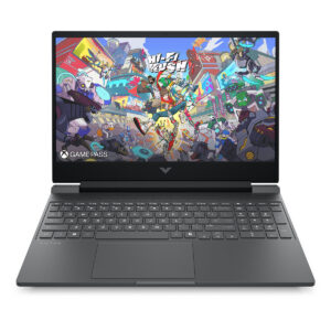 Yüksek çözünürlüklü görüntüde, oyun oynayan gençlerin olduğu ve çeşitli robotların bulunduğu modern gaming laptop ekranı.
