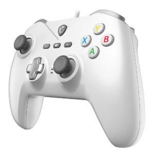 Yüksek kaliteli beyaz oyun kontrolörü, yeni nesil konsol ve PC oyunları için tasarlandı, ergonomik tasarımı ve hassas düğmeleri ile üstün oyun deneyimi sağlar.