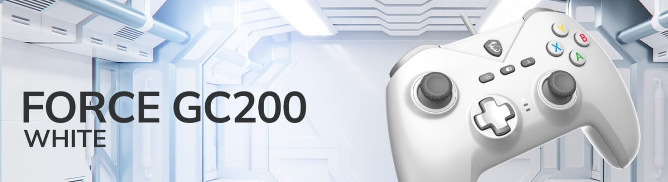 MSI FORCE GC200 WHITE Hall Effect Kablolu Gamepad – Bağlantısız beyaz oyun kolu