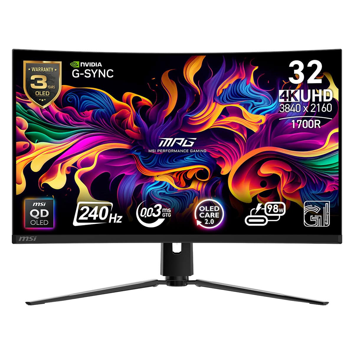 Yüksek çözünürlüklü MSI oyun monitörü, 4K UHD, 240Hz yenileme hızı ve 0.3ms GTG tepki süresi ile ultra akıcı oyun deneyimi sağlar. OLED ekran teknolojisi ve Nvidia G-Sync uyumu ile mükemmel görüntü kalitesi sunar. Çoklu bağlantı seçenekleri ve ergonomik tasarımıyla oyun tutkunları için ideal. 3 yıl garanti ile güvenilir performans. 3840x2160 çözünürlük ve 1700R kavisli ekran ile detaylara önem veren oyuncuların ihtiyaçlarına cevap verir.