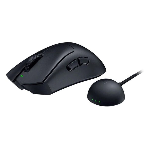 Gelişmiş oyun faresı ve ergonomik fare yuvası, yüksek hassasiyet ve konfor sağlayan profesyonel bilgisayar oyuncuları için tasarlanmış, kablolu ve kablosuz kullanıma uygun.