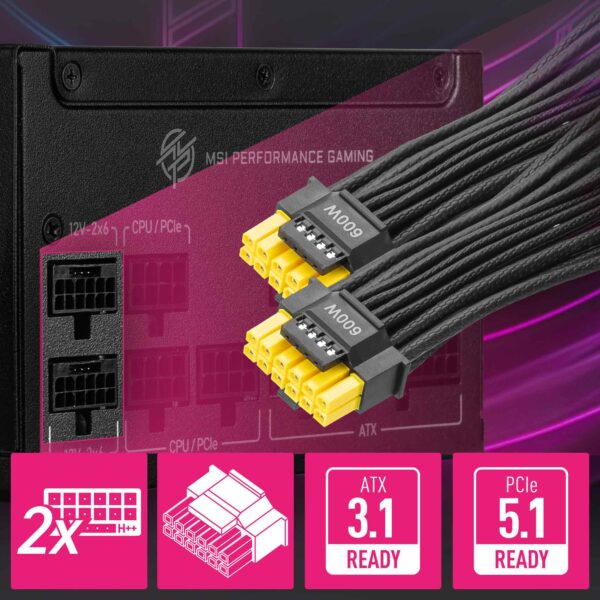 MSI MPG A1250GS PCIE5 1250W ATX Güç Kaynağı – Dayanıklı ve Sessiz