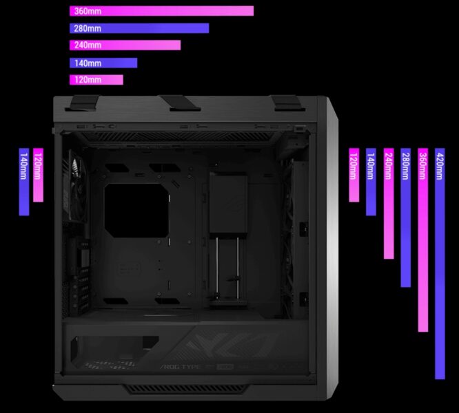 ROG Strix Helios II Kasa boyutları ve ölçüleri, bilgisayar bileşenleri ve oyun sistemleri için kritik öneme sahiptir. Bu görselde farklı kasa ölçüleri ve yükseklikleri bulunmakta, en büyük 360mm, en küçük ise 120mm. Bu bilgiler, yüksek performanslı gaming bilgisayarlar ve donanım kurulumları için uyum ve montaj açısından önemli detaylar sağlar. Ücretsiz ve detaylı bilgi almak için gaming.gen.tr adresini ziyaret edin.