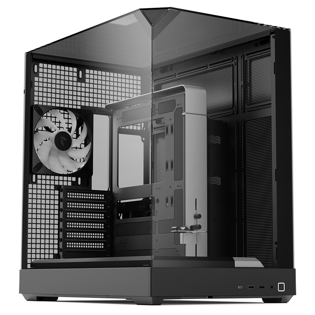 Apnx V2 Black 4x140mm Argb Fan Uc Temperli Camli Usb 3 2 Mid Tower Atx Gaming Kasa 1