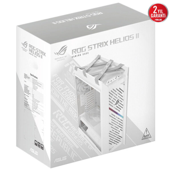 Asus Rog Strix Helios Ii Gx601s White Edition 4x140mm Fan Mesh Çift Temperli Cam Usb 3.2 Mid Tower E Atx Gaming Kasa 24