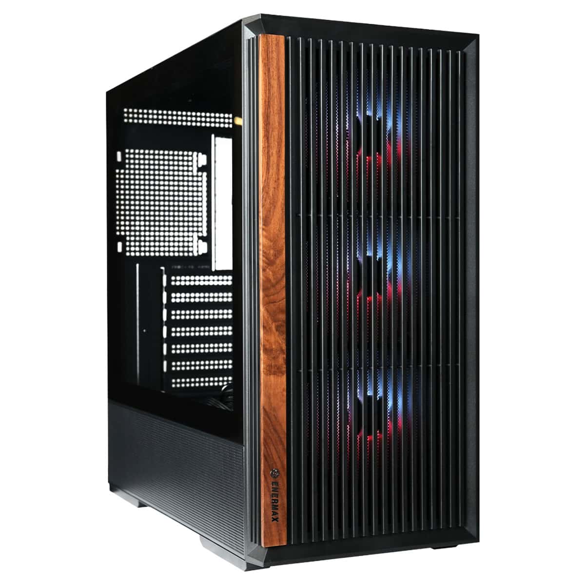 Güçlü oyuncu bilgisayarı kasası, 3 adet RGB fan ve şık tasarım detaylarıyla yüksek performanslı sistemler için ideal.