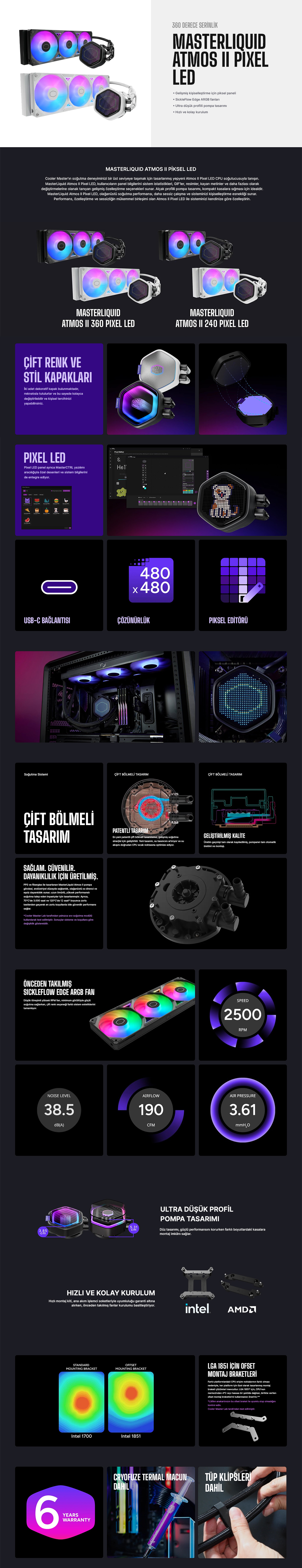 Cooler Master MasterLiquid Atmos II Pixel Sıvı Soğutucu