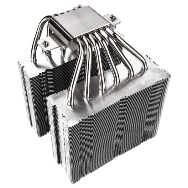 Yüksek performanslı CPU soğutma için tasarlanmış büyük ısı emici ve fan kombini, bilgisayar bileşenlerini aşırı ısınmadan korur ve oyun, yaratıcı işler için ideal soğutma sağlar.