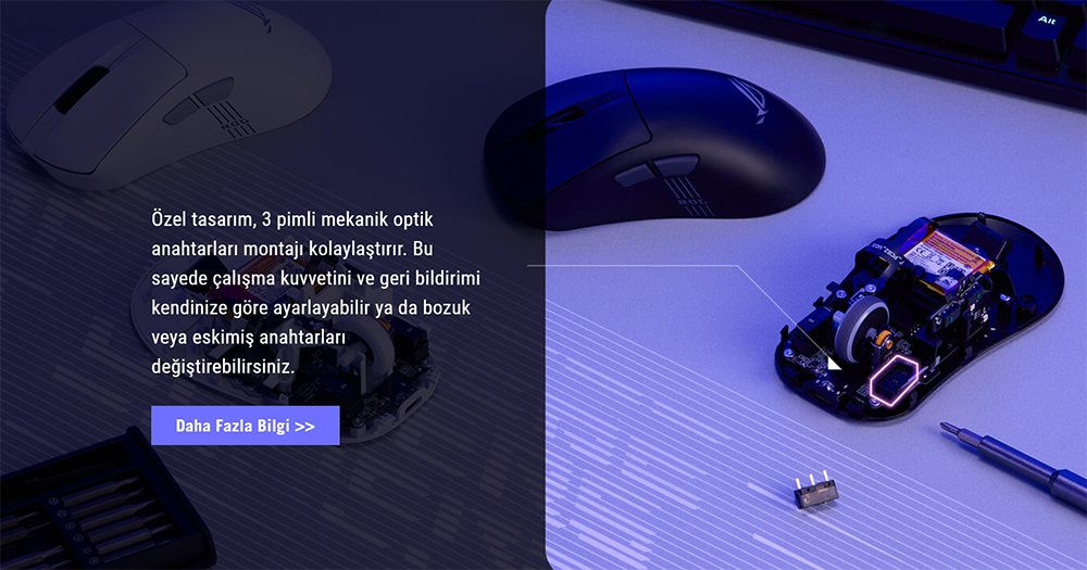ROG Keris II Origin White Edition ASUS ROG Keris II Origin Beyaz Gaming Mouse H14