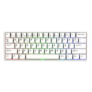 Akko Monsgeek Fun60 Pro White Hall Effect Glare Manyetik Switch Rgb Kablosuz Hotswap Türkçe Mekanik Gaming Klavye 1