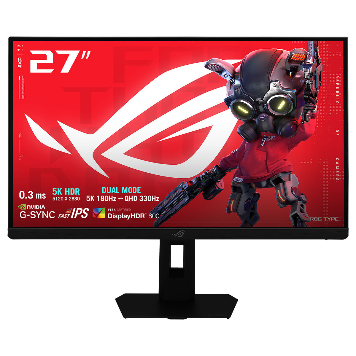 Asus Rog Strix 5k Xg27jcg 27 Inç 180hz 5k 0.3ms 330hz 2k Qhd Dual Mode Adaptive Sync Fast Ips Pivot Gaming Monitör 1