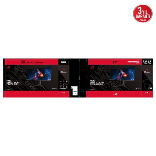 ASUS ROG Swift OLED PG34WCDN 34 inç 360Hz OLED oyun monitörü, kavisli tasarımı ve yüksek yenileme hızıyla üstün oyun deneyimi sağlar.