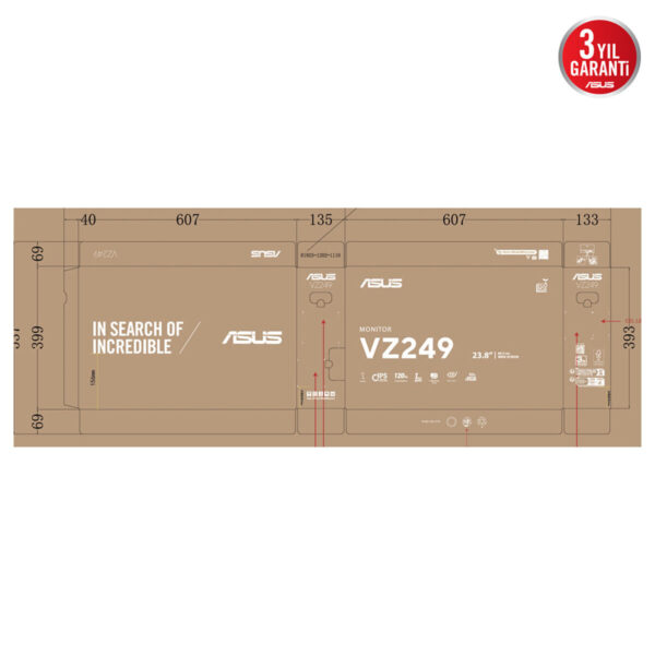 Asus Vz249hg W 23.8 Inç 120hz 1ms Full Hd Adaptive Sync Ips Monitör 9