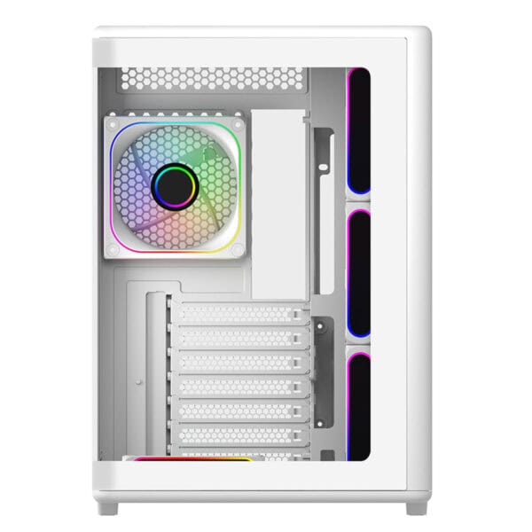 Renkli RGB aydınlatmalı soğutucu ve geniş iç hacim.