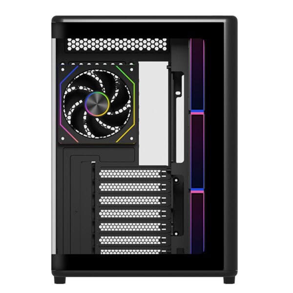 Yüksek performanslı gaming bilgisayarı kasası, RGB aydınlatmalı fan ve modern tasarım özellikleriyle en iyi oyun deneyimi için tasarlandı.