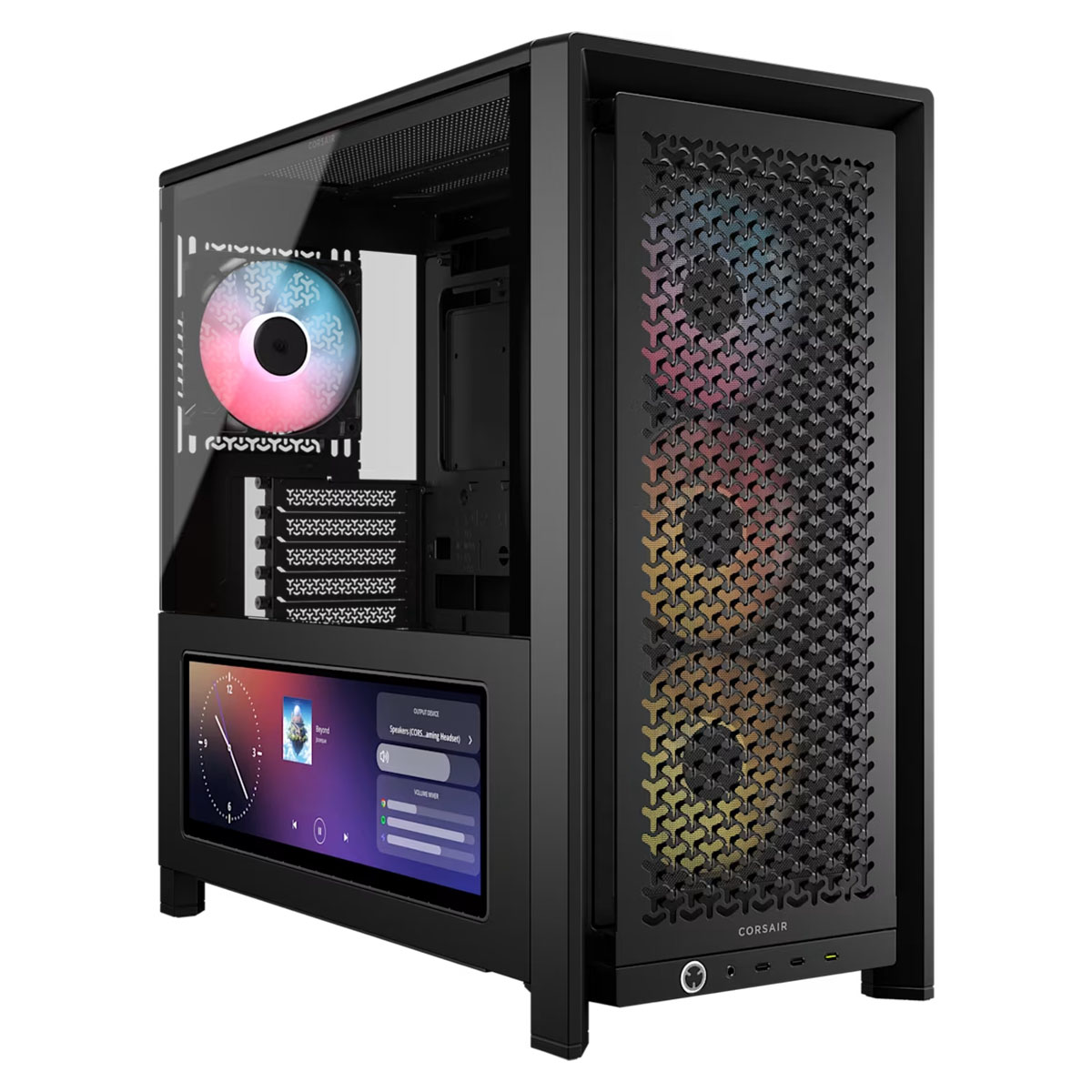 Corsair Frame 4000d Lcd Rs 4x120mm Argb Fan Mesh Temperli Cam Usb 3.2 Premium Mid Tower E Atx Dokunmatik Ekranlı Siyah Gaming Kasa (cc 9011326 Ww) 1