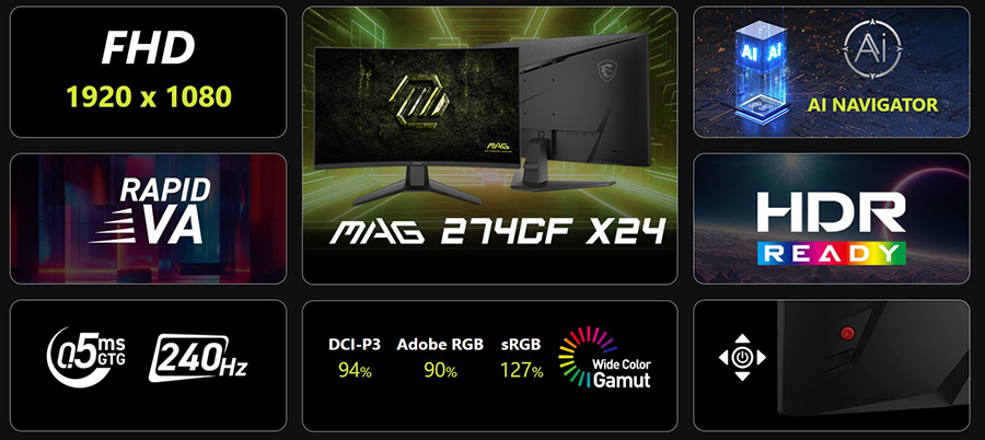 MSI MAG 274CF X24 27 inç Gaming Monitör – görsel 4