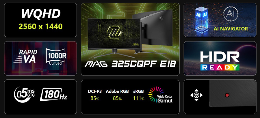 MSI MAG 325CQPF E18 Gaming Monitör – görsel 4