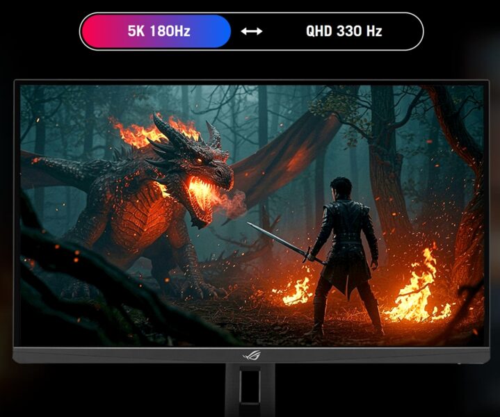 ROG Strix 5K XG27JCG ASUS ROG Strix XG27JCG 27 inç 180Hz 5K 0.3ms 330Hz 2K QHD Dual Mode Adaptive Sync Fast IPS Pivot Gaming Monitör h6