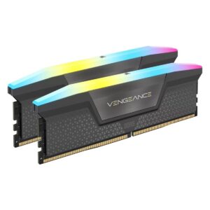 Corsair Vengeance RGB 96GB DDR5 RAM, 6000MHz, RGB aydınlatmalı, yüksek performanslı bellek modülü, Intel XMP 3.0 ve AMD EXPO uyumlu, oyun ve profesyonel kullanıma uygun.