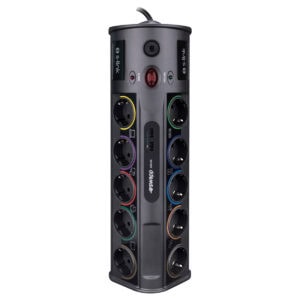 S-Link PRZ010 1.8M 16A akım korumalı priz, USB ve Type-C portlarıyla oyun ve ofis kullanımı için ideal, 1860 Joule koruma seviyesine sahip, 1.5mm kablo kalınlığı, 10'lu priz dizisi.