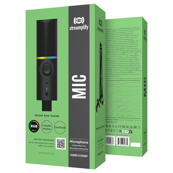 Streamplify Mic Arm Cardioid Rgb Siyah Yayinci Mikrofonu 11