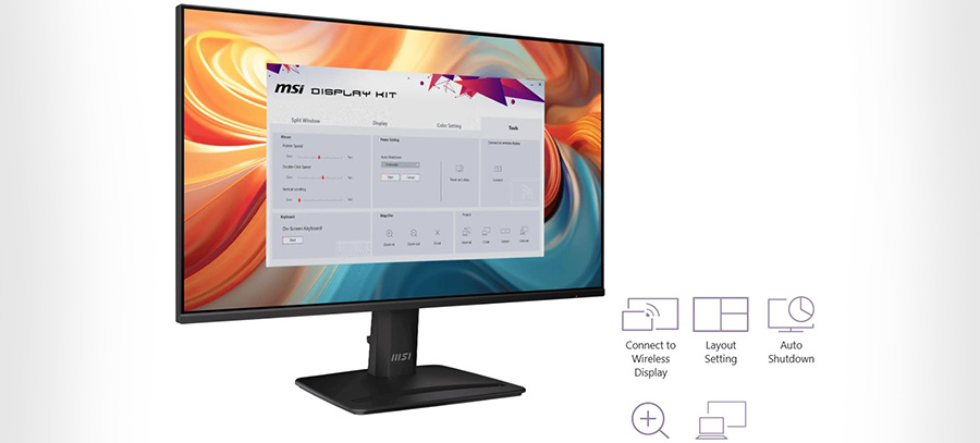 MSI PRO MP242 E14C 23.8 inç 144Hz 1ms Monitör – Kablosuz Ekran Bağlantısı - Yerleşim Ayarları - Otomatik Kapanma - Yakınlaştırma
