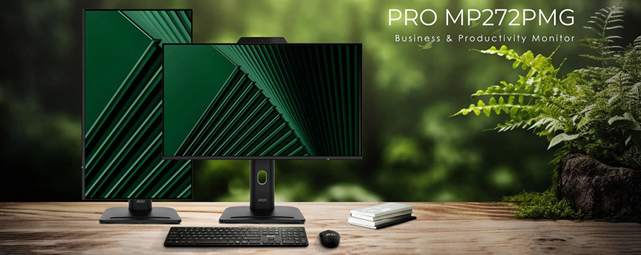 MSI PRO MP272PMG 27 inç 120Hz 1ms Pivot Monitör – KESİNTİSİZ İŞ BİRLİĞİ: DAHİLİ KAMERALI 120Hz İŞ MONİTÖRÜ