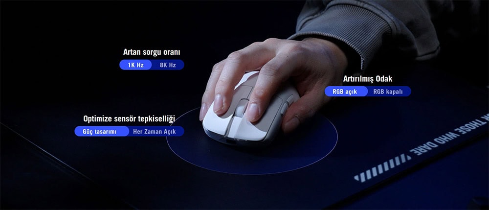 ROG Harpe II Ace RED ASUS ROG Harpe II Ace Kırmızı AimPoint Pro kablosuz oyun faresi, yüksek hassasiyet ve hızlı tepki süresi ile profesyonel gaming deneyimi sunar.