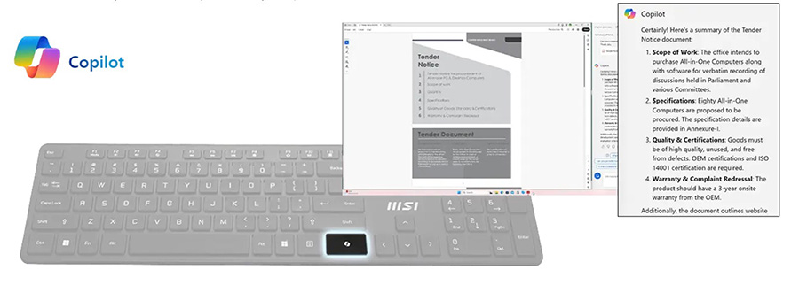 MSI PRO DP80 A14G-004EU Masaüstü Bilgisayar – MSI VE MİCROSOFT COPİLOT