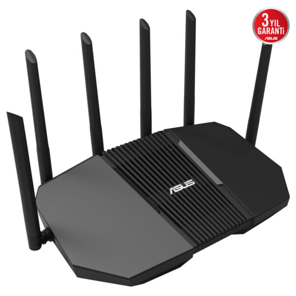 ASUS RT-BE90U üç bant Wi-Fi 7 router, yüksek hız ve güçlü bağlantı sağlar, ev ve ofis kullanımı için ideal. 3 yıllık garanti ile güvenilir ve gelişmiş kablosuz ağ çözümü sunar.