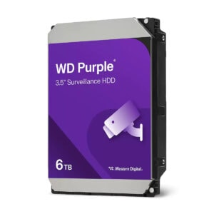 WD Purple 6TB 3.5 inç Güvenlik Sabit Diski, 5400 Rpm hızında, 256MB önbellek ve 7/24 sürekli kullanım için tasarlanmış, SATA 3.0 uyumlu güvenlik ve gözetim uygulamaları için ideal harddisk.