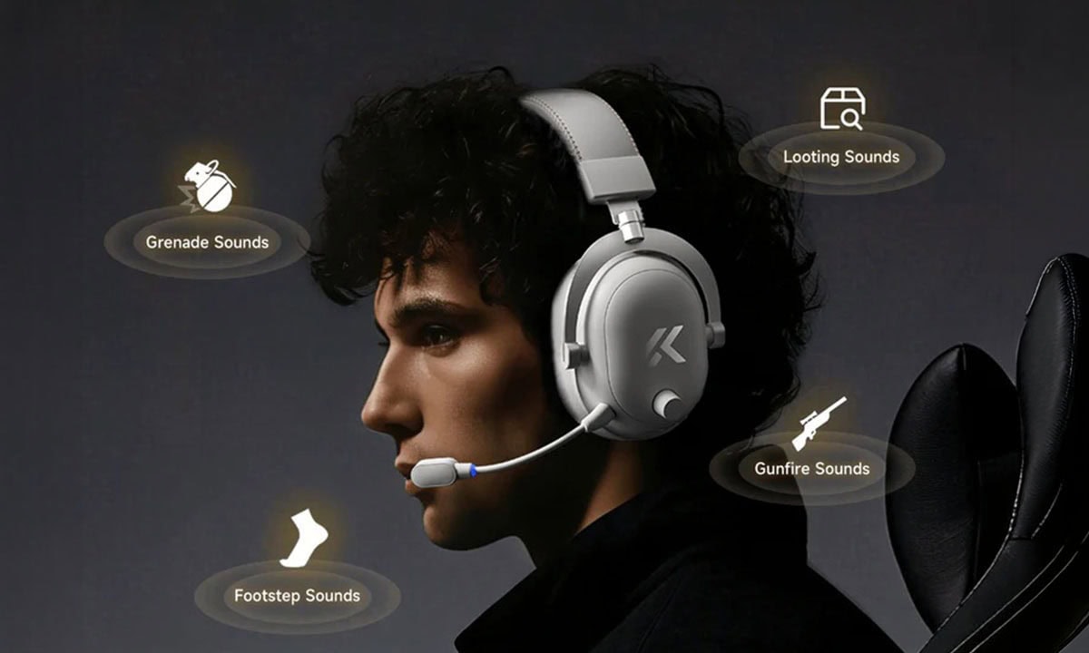 Yüksek kaliteli MCHOSE V9 Turbo White Gold 7.1 Surround kablosuz oyun kulaklığı, üstün ses deneyimi ve konfor sağlar. Mükemmel ses izolasyonu ve şık tasarımıyla oyun keyfini artırır.