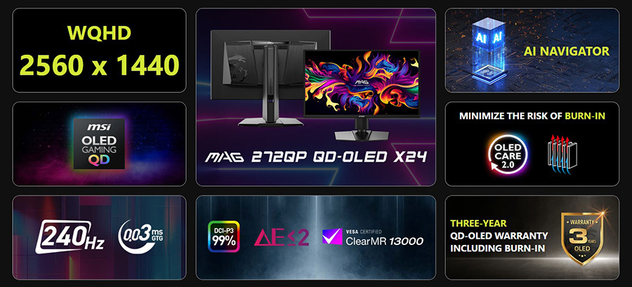 MSI MAG 272QP QD-OLED X24 Gaming Monitör H4