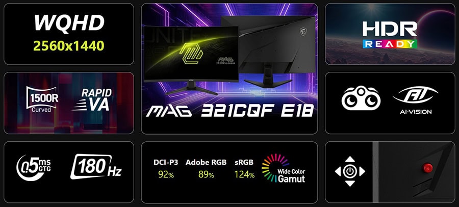 MSI MAG 321CQF E18 31.5 inç Gaming Monitör – MSI MAG 321CQF E18 31