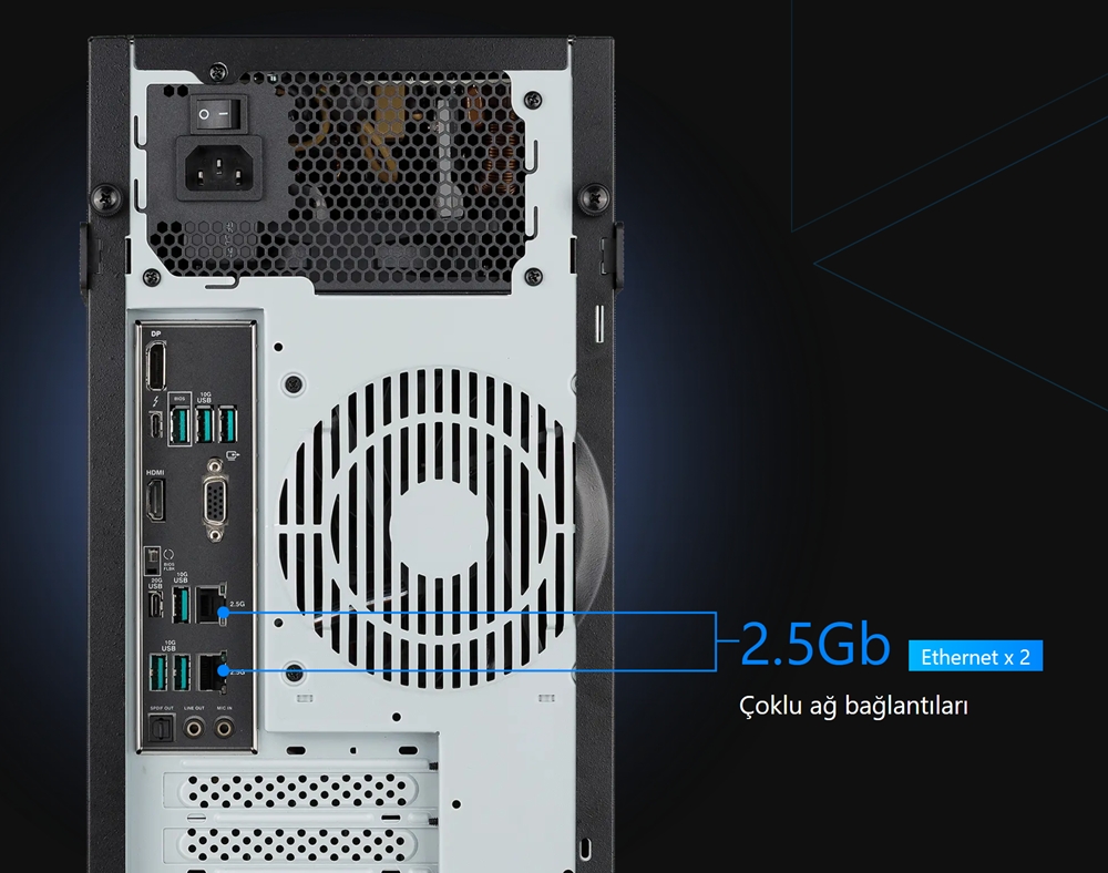 ASUS ExpertCenter Pro ET500I W8U95070D Intel Core Ultra 9-285K NVIDIA RTX 5070 12GB GDDR7 128GB DDR5 2TB M.2 SSD FreeDos Masaüstü İş İstasyonu h5