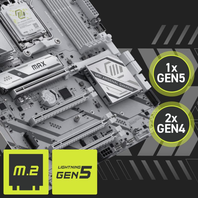 MSI MAG B850 anakartı, DDR5 RAM ve AM5 soket desteği ile yüksek performans sağlar. Lightning Gen5 M.2 ve Wi-Fi 6E özellikleriyle oyun ve profesyonel kullanım için ideal.