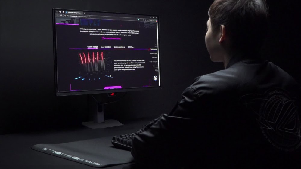 PG34WCDN ASUS ROG Swift OLED PG34WCDN 34 inç 360Hz UWQHD Kavisli OLED Monitör.