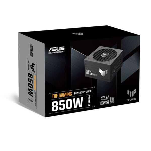 ASUS TUF GAMING 850W güç kaynağı, yüksek verimlilik ve dayanıklılık sağlayan 80+ Platinum sertifikalı, oyun ve yüksek performanslı bilgisayarlar için ideal bir güç kaynağıdır.