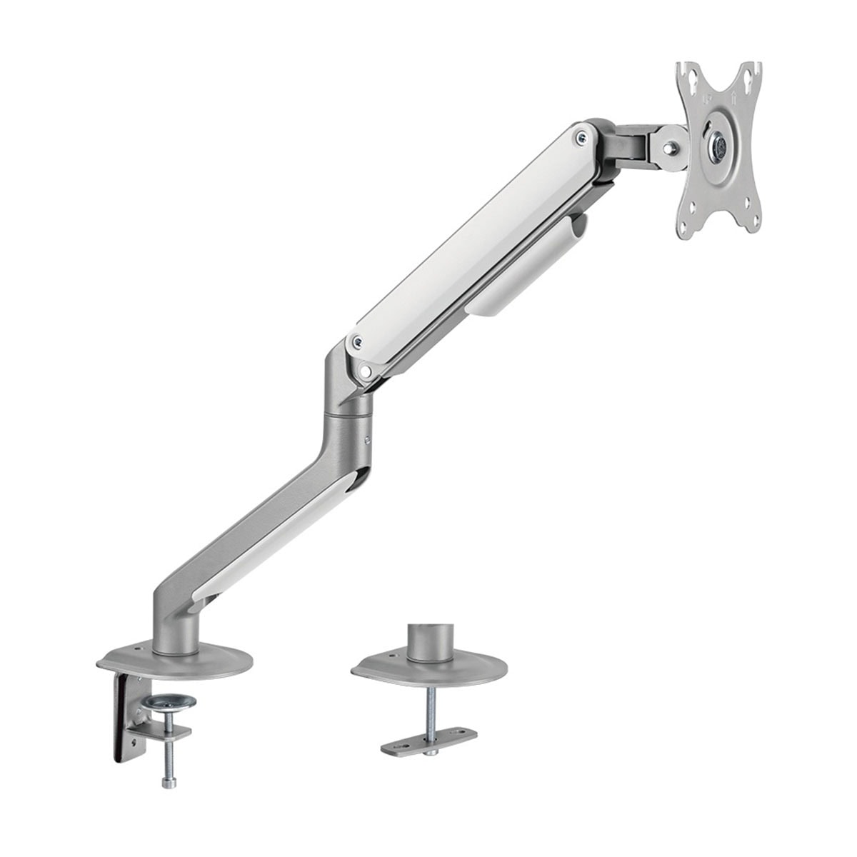 Brateck 17-32 inç uyumlu amortisörlü monitör kolu, ergonomik ve ayarlanabilir tasarımıyla bilgisayar monitörünüzü rahatlıkla konumlandırmanızı sağlar.