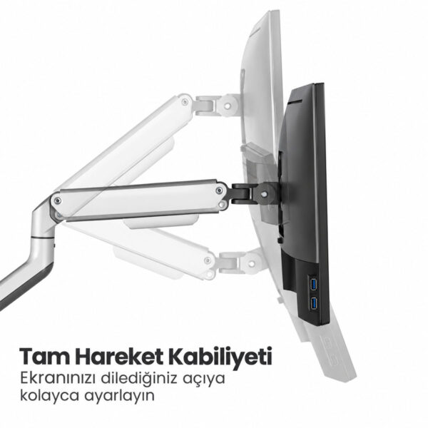 Brateck 17 32 Inç Uyumlu Amortisörlü Gümüş Monitör Kolu (ldt63 C012) 3