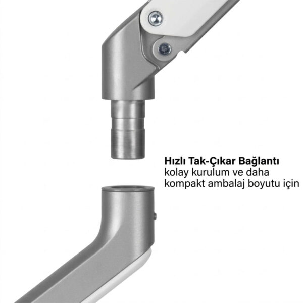 Brateck 17 32 Inç Uyumlu İki Kollu Amortisörlü Gümüş Monitör Kolu (ldt63 C024) 6