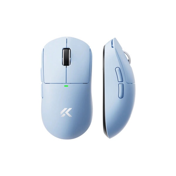 MCHOSE A5 V3 mavi kablosuz oyun faresi, 8K Hz hızlı bağlantı ve ergonomik tasarımıyla üstün performans sağlar. Oyun tutkunları için ideal, yüksek hassasiyet ve konfor sunar.