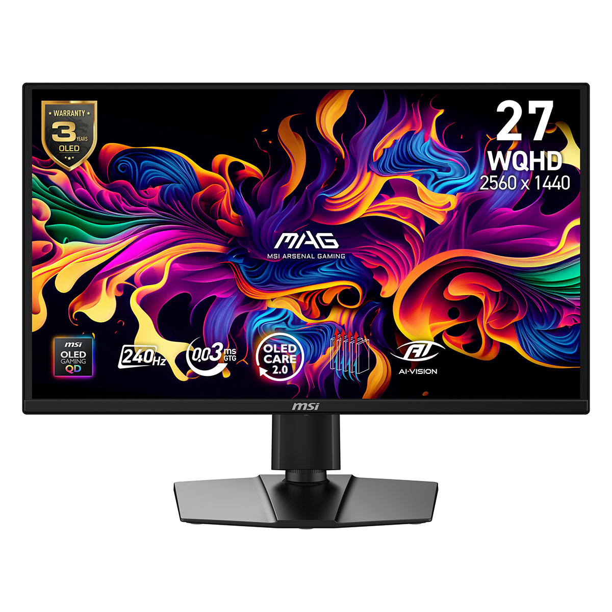 Msi Mag 272qp Qd Oled X24 26.5 Inç 240hz 0.03ms 2k Wqhd Adaptive Sync Qd Oled Pivot Gaming Monitör 1