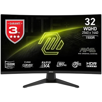 MSI MAG 321CQF E18 31.5 inç Gaming Monitör – MSI MAG 321CQF 31.5 inç 180Hz 0.5ms WQHD Kavisli Gaming Monitör, FreeSync ve