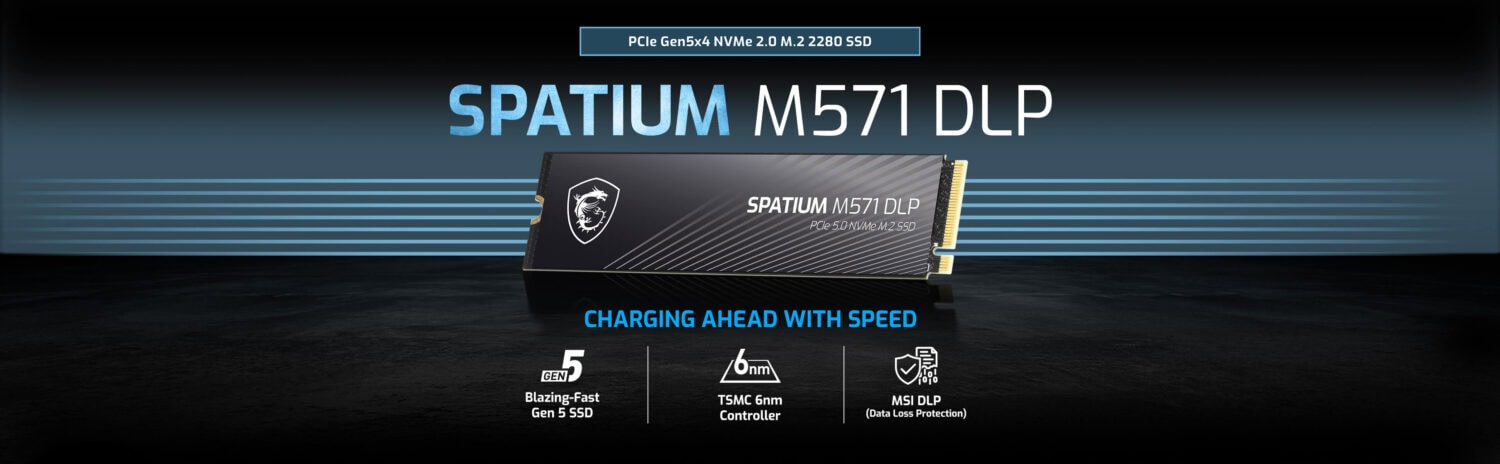 MSI SPATIUM M571 DLP 2TB NVMe PCIe Gen5 x4 Okuma 14500MB - Yazma 11000MB M.2 SSD h1