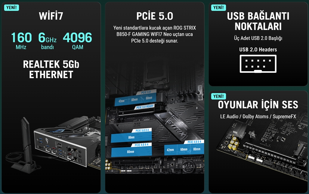 ASUS ROG STRIX B850-F GAMING WIFI7 NEO Anakart H13