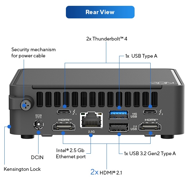 ASUS NUC 15 Pro ASUS NUC 15 Pro Tall Kit RNUC15CRHI300002 Intel Core 3-100U Barebone FreeDos Mini Bilgisayar h16